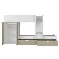 Lit Superposé Jip Avec Armoire Et Tiroirs - Chêne/blanc/blanc -Magasin De Meubles Ontwerp zonder titel 2023 02 06T160616.264 af73