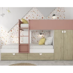 Lit Superposé Jip Avec Armoire Et Tiroirs - Chêne/blanc/rose Foncé 10 Lit Superposé Jip Avec Armoire Et Tiroirs - Chêne/blanc/rose Foncé -Magasin De Meubles Ontwerp zonder titel 2023 02 06T162640.015 0df4