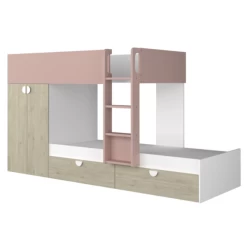 Lit Superposé Jip Avec Armoire Et Tiroirs - Chêne/blanc/rose Foncé 15 Lit Superposé Jip Avec Armoire Et Tiroirs - Chêne/blanc/rose Foncé -Magasin De Meubles Ontwerp zonder titel 2023 02 06T162834.243 aba0