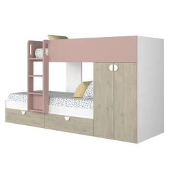 Lit Superposé Jip Avec Armoire Et Tiroirs - Chêne/blanc/rose Foncé 13 Lit Superposé Jip Avec Armoire Et Tiroirs - Chêne/blanc/rose Foncé -Magasin De Meubles Ontwerp zonder titel 2023 02 06T162849.945 abd5