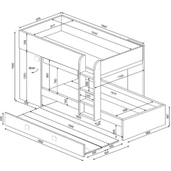 Lit Superposé Lio Avec Armoire Et Tiroir-lit - Pin/blanc/bleu -Magasin De Meubles Ontwerp zonder titel 2023 02 07T101628.199 cfff