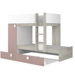 Lit Superposé Lio Avec Armoire Et Tiroir-lit - Pin/blanc/rose Vieux -Magasin De Meubles Ontwerp zonder titel 2023 02 07T101707.282 722e