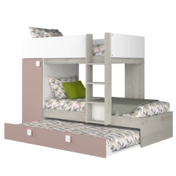 Lit Superposé Lio Avec Armoire Et Tiroir-lit - Pin/blanc/rose Vieux -Magasin De Meubles Ontwerp zonder titel 2023 02 07T101746.346 7f06