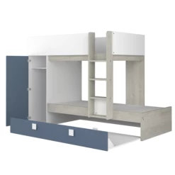 Lit Superposé Lio Avec Armoire Et Tiroir-lit - Pin/blanc/bleu -Magasin De Meubles Ontwerp zonder titel 2023 02 07T103433.906 002d