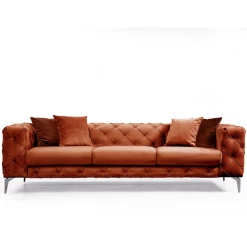 Canapé 3 Places Confortable Au Design Unique | Structure En Bois De Hêtre | Tissu 100% Polyester | Couleur Orange -Magasin De Meubles Ontwerp zonder titel 2023 02 28T104843.266 4c6d