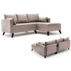 Canapé-lit D'angle Confortable | Design élégant | Cadre En Bois | Tissu Polyester | Couleur Crème -Magasin De Meubles Ontwerp zonder titel 2023 03 02T143757.914 412e