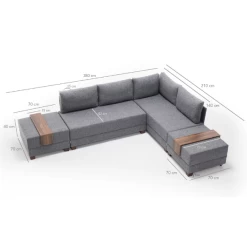 Canapé-lit D'angle Confortable Et élégant, Gris, 210x70x280cm -Magasin De Meubles Ontwerp zonder titel 2023 03 03T101859.575 2ad5