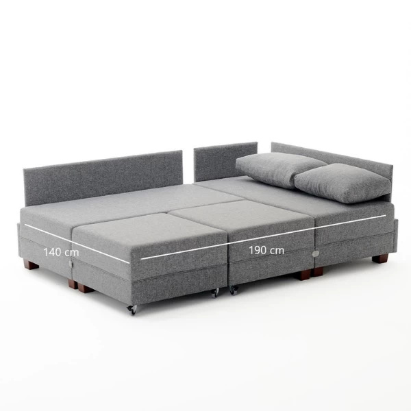 Canapé-lit D'angle Confortable Et élégant - Anthracite 5 Canapé-lit D'angle Confortable Et élégant - Anthracite – Image 5