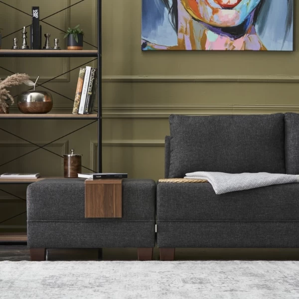 Canapé-lit D'angle Confortable Et élégant - Anthracite 3 Canapé-lit D'angle Confortable Et élégant - Anthracite – Image 3