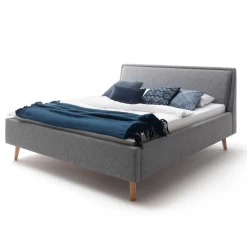 Lit Double Estee 180x200cm - Gris/chêne