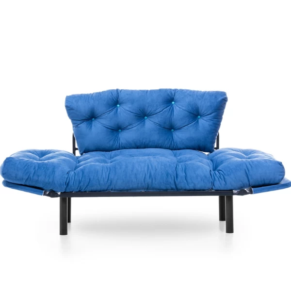 Canapé-lit 2 Places Confortable | Design élégant | Structure 100% Métal | Bleu 8 Canapé-lit 2 Places Confortable | Design élégant | Structure 100% Métal | Bleu – Image 8