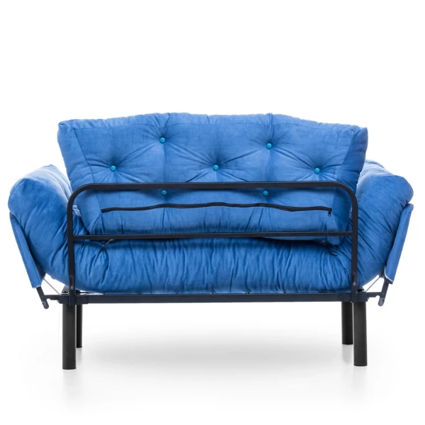 Canapé-lit 2 Places Confortable | Design élégant | Structure 100% Métal | Bleu 7 Canapé-lit 2 Places Confortable | Design élégant | Structure 100% Métal | Bleu – Image 7