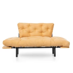 Canapé-lit 2 Places Confortable | Design élégant | Structure En Métal | Tissu Polyester | Couleur Moutarde -Magasin De Meubles Ontwerp zonder titel 2023 03 16T084353.727 02da