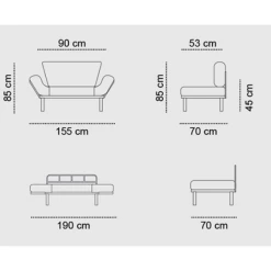 Canapé-lit 2 Places - Design Confortable Et élégant - Largeur 155cm - Gris -Magasin De Meubles Ontwerp zonder titel 2023 03 16T084719.800 c6b6
