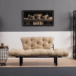 Canapé-lit 2 Places" | Confort Et Design Unique | Structure En Métal Et Tissu Microfibre | Crème -Magasin De Meubles Ontwerp zonder titel 2023 03 16T100345.245 a960