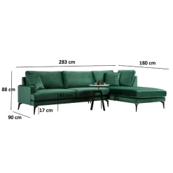 Confort Et Style : Canapé D'angle Vert | Structure En Bois De Hêtre | Tissu 100% Polyester -Magasin De Meubles Ontwerp zonder titel 2023 03 16T130709.981 0d27