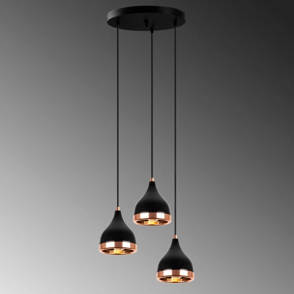 Opviq Lustre En Métal | Hauteur Réglable | Cuivre Noir 6 Opviq Lustre En Métal | Hauteur Réglable | Cuivre Noir – Image 6