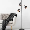 Opviq Lampadaire | Corps En Métal | Cuivre Noir | 52 Cm De Diamètre | 163 Cm De Hauteur