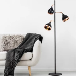Opviq Lampadaire | Corps En Métal | Cuivre Noir | 52 Cm De DiamÚtre | 163 Cm De Hauteur