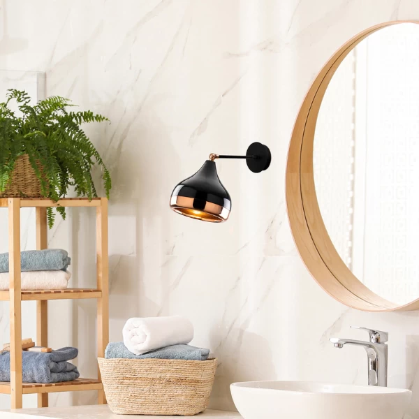 Opviq Wall Lamp | 17x28cm | IRON BODY | Black Copper 2 Opviq Wall Lamp | 17x28cm | IRON BODY | Black Copper – Image 2