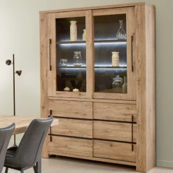 Vitrine Bionda 145cm Avec éclairage - Chêne