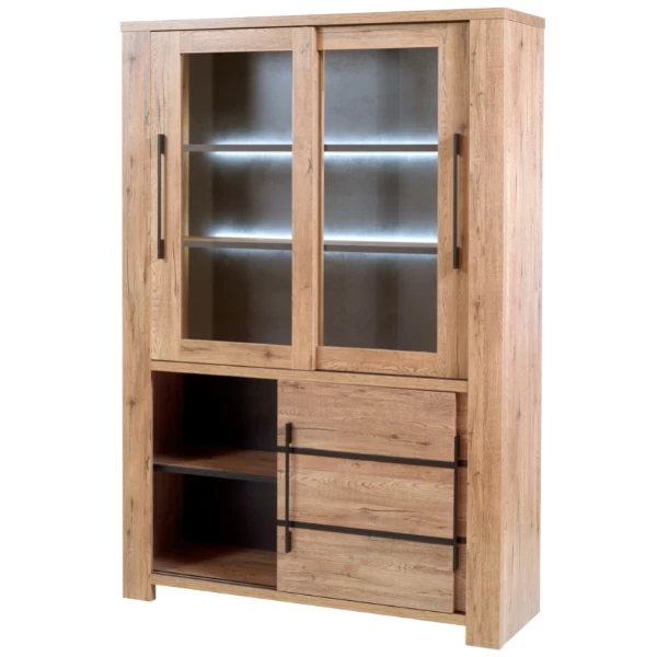 Vitrine Bionda 145cm Avec éclairage - Chêne 4 Vitrine Bionda 145cm Avec éclairage - Chêne – Image 4