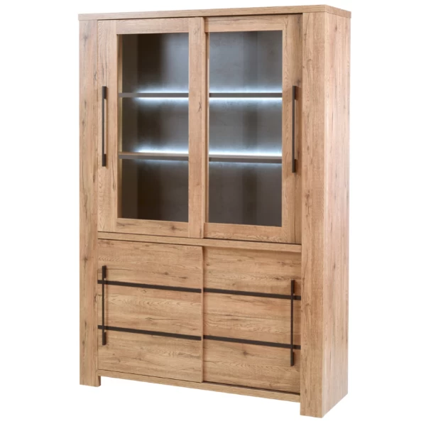 Vitrine Bionda 145cm Avec éclairage - Chêne 3 Vitrine Bionda 145cm Avec éclairage - Chêne – Image 3