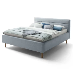 Lit Double Laika 160x200cm Avec Espace De Rangement - Bleu