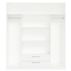 Armoire Rhea, 4 Portes Tournantes, 1 étagère, 1 Tringle Et 2 Tiroirs-blanc -Magasin De Meubles Ontwerp zonder titel 2023 04 19T134728.397 1f1b