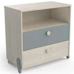 Chiffonnier Ilyas-chêne Topanga/gris-vert