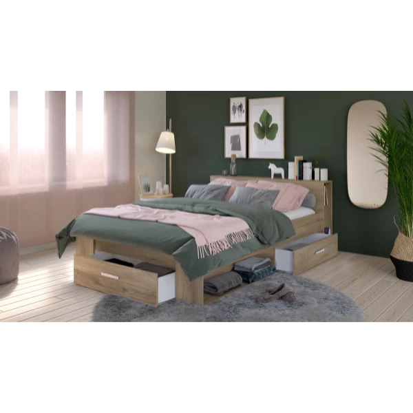 Lit Polly 160 X 200 Cm-chêne Kronberg 3 Lit Polly 160 X 200 Cm-chêne Kronberg – Image 3