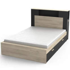 Lit Liva 140 X 190 Cm/200 Cm-chêne Kronberg/noir Mat -Magasin De Meubles Ontwerp zonder titel 2023 04 27T091348.690 0a3f