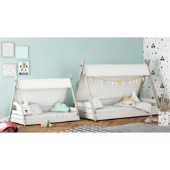 Lit Tipi Dreamcatcher 70 X 140 Cm-blanc Mat/taupe/écru -Magasin De Meubles Ontwerp zonder titel 2023 04 28T145343.874 5cf5