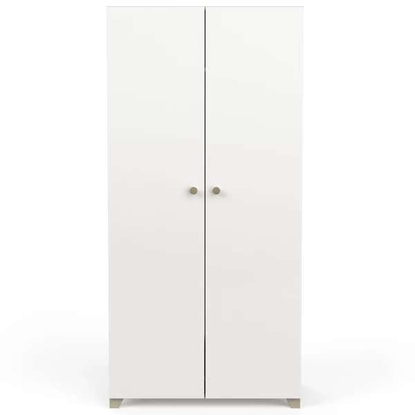 Armoire Liva 2 Portes Tournantes, 1 Tringle Et 2 étagères-chêne Kronberg/blanc Mat 3 Armoire Liva 2 Portes Tournantes, 1 Tringle Et 2 étagères-chêne Kronberg/blanc Mat – Image 3