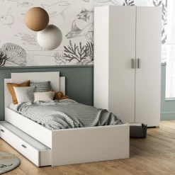 Armoire Maura 3 Portes Tournantes, 1 Tringle Et 5 étagères-blanc Mat -Magasin De Meubles Ontwerp zonder titel 2023 05 02T152537.786 6131