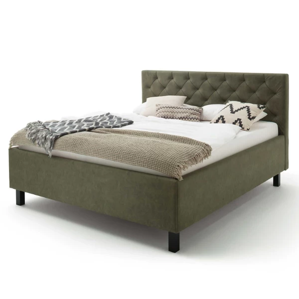 Lit San Marino 180x200cm Avec Espace De Rangement Similicuir - Vert/noir 4 Lit San Marino 180x200cm Avec Espace De Rangement Similicuir - Vert/noir – Image 4