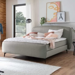 Lit Boxspring Double Antonella 160x200cm - Gris