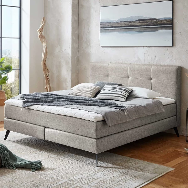 Lit Boxspring Double Alhambra 180x200cm - Gris