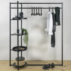 Porte-vêtements Romero 4 étagères Et 1 Tringle-noir
