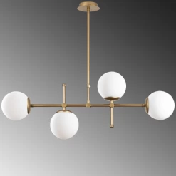 Plafonnier Muriël 4 Abat-jours-or Vintage