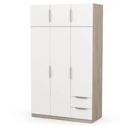 Armoire Spectre 120cm 6 Portes & 2 Tiroirs - Blanc Mat/chêne -Magasin De Meubles Ontwerp zonder titel 2023 06 09T114510.552 db40