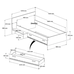 Lit Enfant Charly 90x190 Avec Tiroir -Magasin De Meubles Ontwerp zonder titel 2023 06 20T163925.959 f8e7