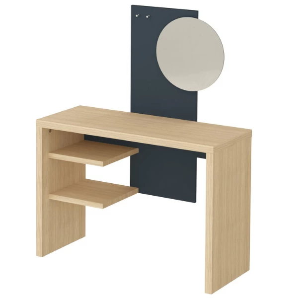 Coiffeuse Helena 2 étagères, 2 Crochets Et 1 Miroir-chêne Clair/anthracite 8 Coiffeuse Helena 2 étagères, 2 Crochets Et 1 Miroir-chêne Clair/anthracite – Image 8