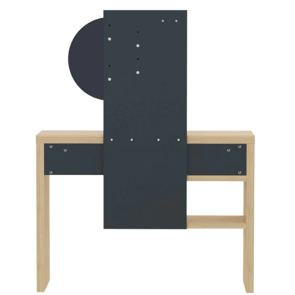 Coiffeuse Helena 2 étagères, 2 Crochets Et 1 Miroir-chêne Clair/anthracite 3 Coiffeuse Helena 2 étagères, 2 Crochets Et 1 Miroir-chêne Clair/anthracite – Image 3