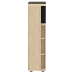 Colonne Kuba 5 étagères, 1 Porte Tournante-chêne Clair/noir -Magasin De Meubles Ontwerp zonder titel 2023 06 28T153258.053 1 6242