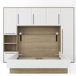 Tête De Lit + Lit Moloko 160 X 200 Cm-blanc Brillant/chêne -Magasin De Meubles Ontwerp zonder titel 2023 07 04T102533.127 1cbb