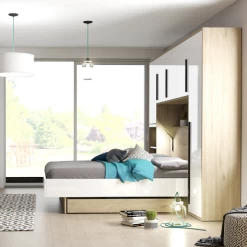 Tête De Lit + Lit Moloko 160 X 200 Cm-blanc Brillant/chêne -Magasin De Meubles Ontwerp zonder titel 2023 07 04T102737.201 5feb