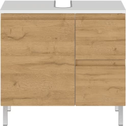 Meuble Sous-vasque Torres 60cm Avec Deux Tiroirs & 1 Porte - Décor Chêne/blanc -Magasin De Meubles Ontwerp zonder titel 2023 08 24T141757.706 0c41