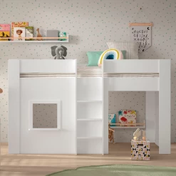 Lit Mi-hauteur Reini Avec Cabane De Jeu - Blanc -Magasin De Meubles Ontwerp zonder titel 2023 09 12T161635.623 a6ee
