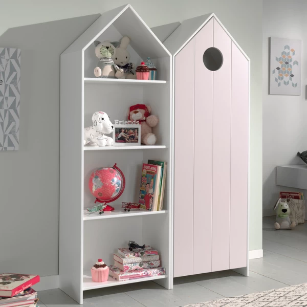 Armoire Casami + Bibliothèque Casami- Rose 8 Armoire Casami + Bibliothèque Casami- Rose – Image 8